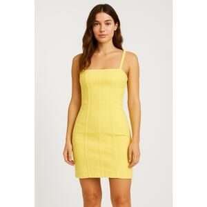 H&M Divided Bodycon Mini Dress Yellow Corset Style XS
